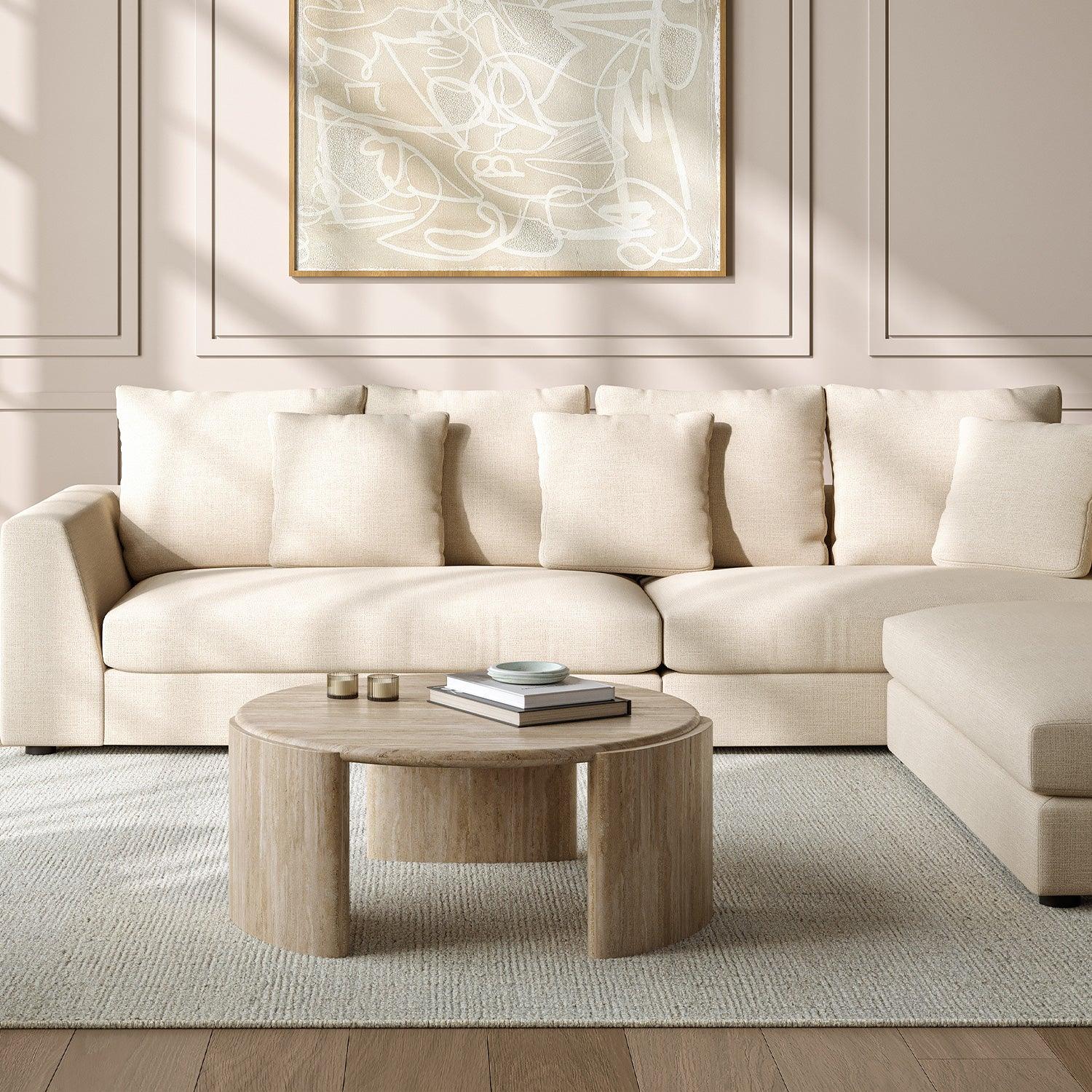 GotLuxury Coffee Table Travertine - Image 5