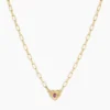 18K Gold Plated Amethyst Heart Birthstone Necklace