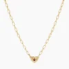 18K Gold Plated Garnet Heart Birthstone Necklace