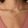 18K Gold Plated Garnet Heart Birthstone Necklace
